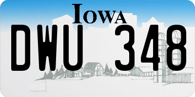 IA license plate DWU348
