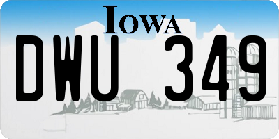IA license plate DWU349