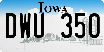 IA license plate DWU350