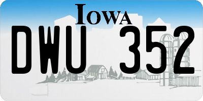 IA license plate DWU352