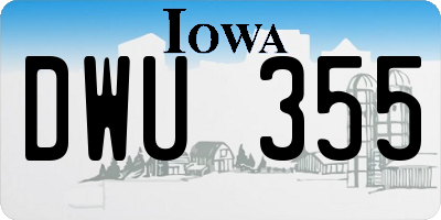IA license plate DWU355