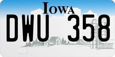 IA license plate DWU358