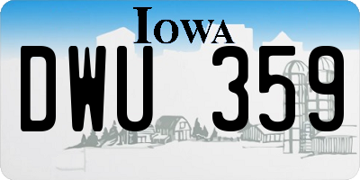 IA license plate DWU359