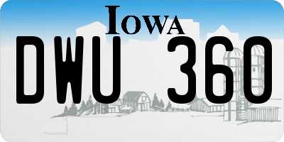 IA license plate DWU360