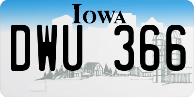 IA license plate DWU366