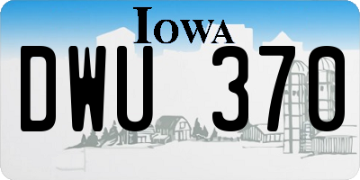 IA license plate DWU370