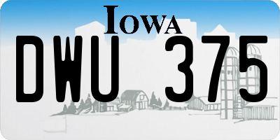 IA license plate DWU375