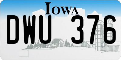IA license plate DWU376