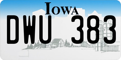 IA license plate DWU383