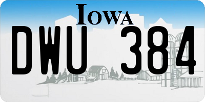 IA license plate DWU384
