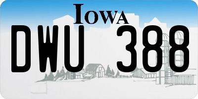 IA license plate DWU388