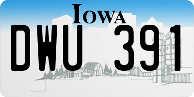 IA license plate DWU391