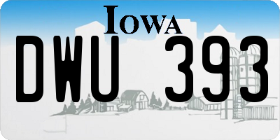 IA license plate DWU393