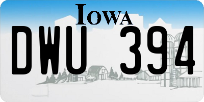 IA license plate DWU394