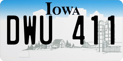 IA license plate DWU411