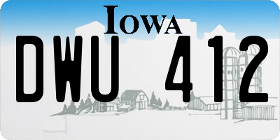 IA license plate DWU412
