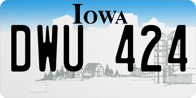 IA license plate DWU424