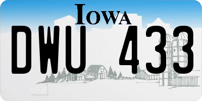 IA license plate DWU433