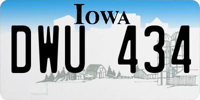 IA license plate DWU434