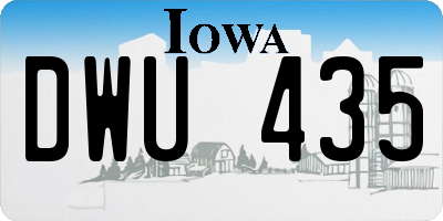 IA license plate DWU435