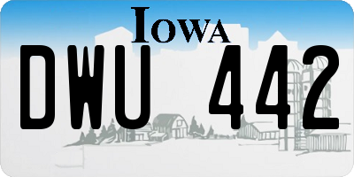 IA license plate DWU442