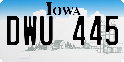 IA license plate DWU445