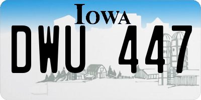 IA license plate DWU447