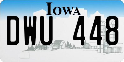 IA license plate DWU448