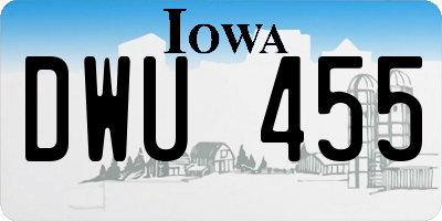 IA license plate DWU455