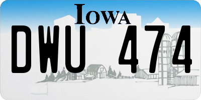 IA license plate DWU474