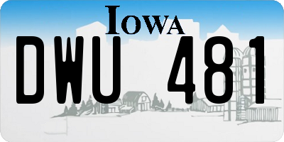 IA license plate DWU481
