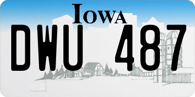 IA license plate DWU487