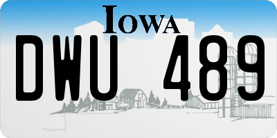 IA license plate DWU489