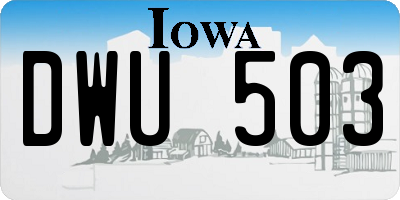 IA license plate DWU503