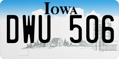 IA license plate DWU506