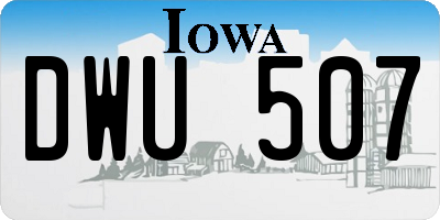 IA license plate DWU507