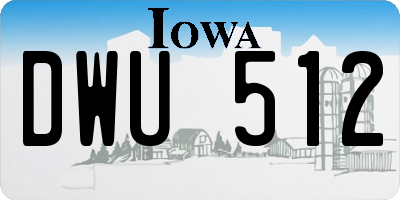 IA license plate DWU512