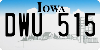 IA license plate DWU515