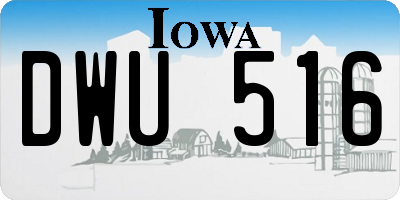 IA license plate DWU516