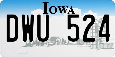 IA license plate DWU524