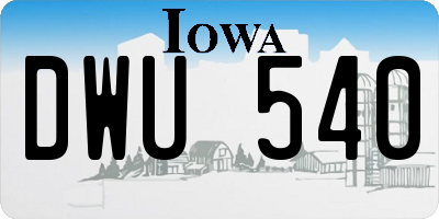IA license plate DWU540