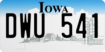 IA license plate DWU541