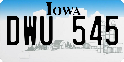 IA license plate DWU545