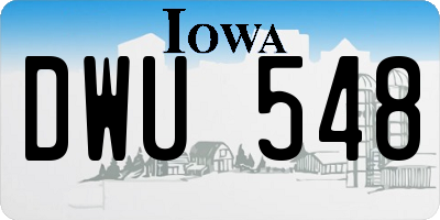 IA license plate DWU548