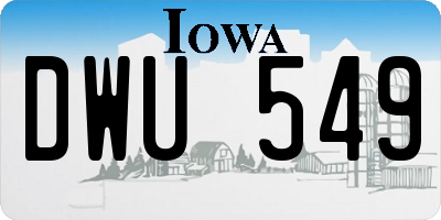 IA license plate DWU549