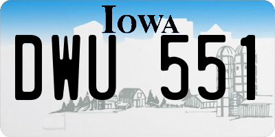 IA license plate DWU551