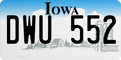 IA license plate DWU552