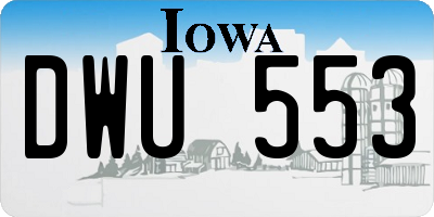 IA license plate DWU553