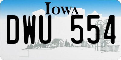 IA license plate DWU554