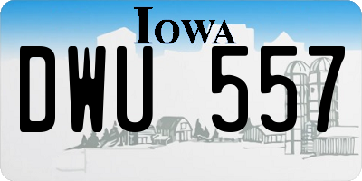 IA license plate DWU557